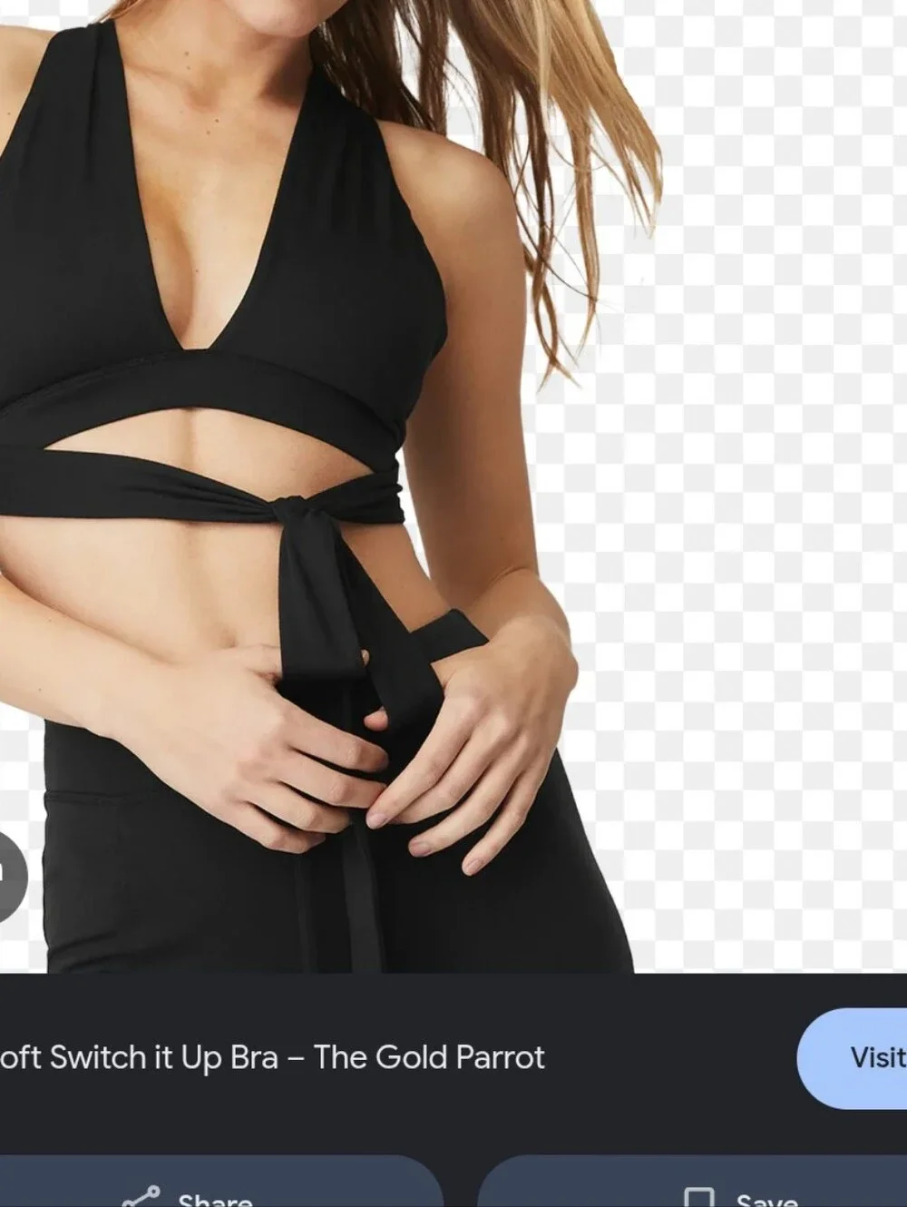 ALO Yoga Black Triangle Wrap Bandeau